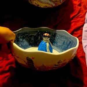 Nantucket holiday snowman bowl 15 inches
